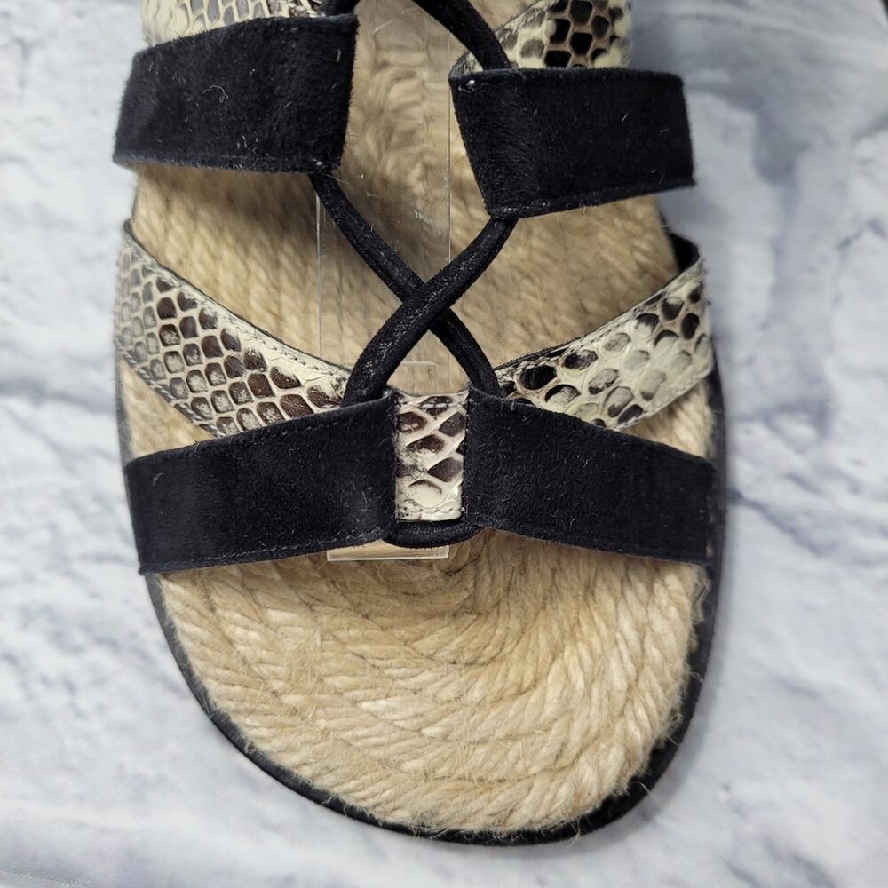 Paul Andrew Black Tempest Suede & Snakeskin Gladiator Espadrilles size 6 - Picture 9 of 11